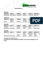 Horario de Segunda Recuperacion Enero 2017 II Semestre