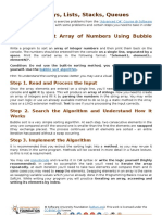 Exercise: Arrays, Lists, Stacks, Queues: Problem 1. Sort Array of Numbers Using Bubble Sort