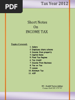 Short Notes On Income Tax