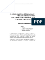 El Conocimiento de Embarque (Bill of Trading) Como Documento de Garantía en El Comercio Internacional - Mauricio Paredes Contreras