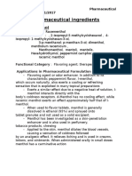 Pharmaceutical Ingredients: 1. Menthol