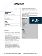 Four Corners Level3 Unit3 Crossword Puzzle Teachers Resource Worksheet2