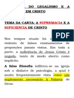 A Ameaça Do Legalismo e A Liberdade em Cristo