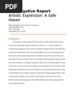 Artistic Expression: A Safe Haven: Investigative Report