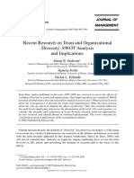 Recent Research On Team and Organizational Diversity: SWOT Analysis and Implications