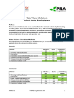 Water Volume Calculations in Systems