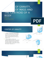 Chapter 9 Center of Gravity, Center of Mass and