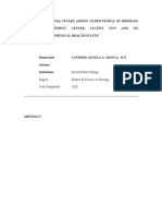 Nutritional Intake Among Older People of Hermana Fausta Development Center, Lucena City and Its Relationship To Physical Health Status