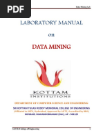 Laboratory Manual On: Data Mining