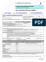 Specification Deviation Request (SDR) : From Vendor From Sub-Contractor From Contractor