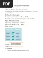 Principles of High Quality Assessment