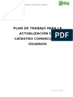 Plan de Trabajo para La Actualización Del Catastro Comercial de Usuarios