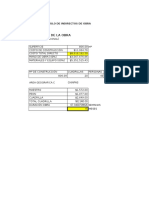 Tabla de Cálculo de Indirectos de Obra