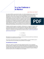 Las Cadenas o Procesos de Markov