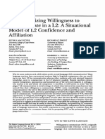 Conceptualizing Willingness To Communicate in A L2: A Situational Model of L2 Confidence and Affiliation