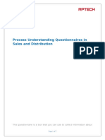 Process Understanding Questionnaires in Sales and Distribution