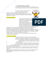 Clasificación de La Química