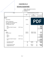 Rate Analsis Chapter No. 8 (Stone Masonary)