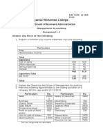 Management Accounting Assignment Question I & II