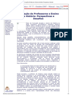 Formação de Professores e Ensino de História - Perspectivas e Desafios