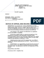 Notice of Appeal Sample