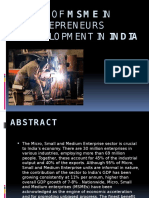 Role of MSME in Entrepreneurs Development in India