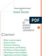 Green Engine: Presented BY: Akshay Kumar 1203240019