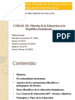 Filosofía de La Educación en La República Dominicana