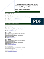 CSC201 - Introduction To Fortran Programming: Course Particulars