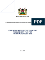 Annual Work Flow Cash Flow and Procurement Plan For Hospitals