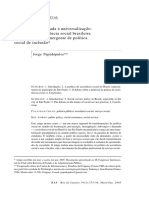 Da Cidadania Regulada À Universalização - A Política de Assistência Social Brasileira Como Paradigma Emergente de Política Social de Inclusão PDF