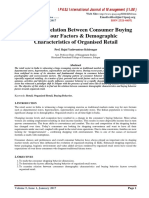 A Study of Relation Between Consumer Buying Behaviour Factors & Demographic Characteristics of Organised Retail