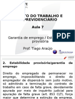 Direito Do Trabalho - Aula 7-1 - LAUREATE - PPT ESTABILIDADE