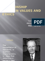 Relationship Between Values and Ethics