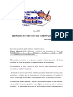 Definicion y Evolucion Del Comentario PDF