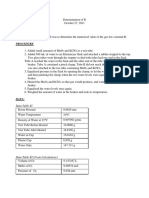 Determination of R - Lab Report Example