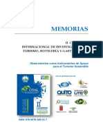 Libro de Memorias Congreso de Investigación en Turismo UTE 2016