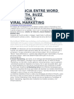 Diferencia Entre Word of Mouth, Buzz Marketing Y Viral Marketing