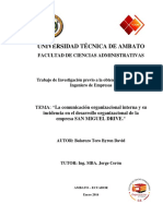 Tesis Desarrollo Organizacional y Comunicación Interna en Universidades Privadas