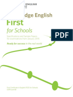 First For Schools Specifications and Samples Document PDF