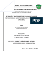 Operacion y Mantenimiento de Una Subestacion de Rectificacion en El Sistema de Transporte Electrico Trolebus PDF