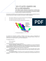 La Región en Cuanto Objeto de Estudio de La Geografia