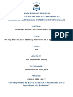 No Hay Balas de Plata. Esencia y Accidentes de La Ingeniería de Software