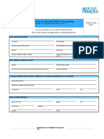 Application - Form - Master's - Program - 1 Page SOP