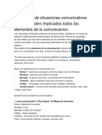 5 Ejemplos de Situaciones Comunicativos en Donde Esten Implicados Todos Los Elementos de La Comunicacion