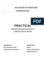 Practical: Porukara College of Education Champakulam