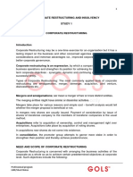 Corporate Restructuring Short Notes PDF