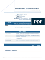 Perfil Competencia Supervisor de Operaciones Logisticas