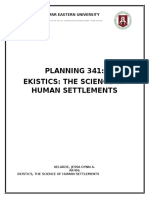 Planning 341: Ekistics: The Science of Human Settlements: Far Eastern University