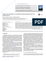 Design and Simulation of A Methanol Production Plant From CO2 Hydrogenation